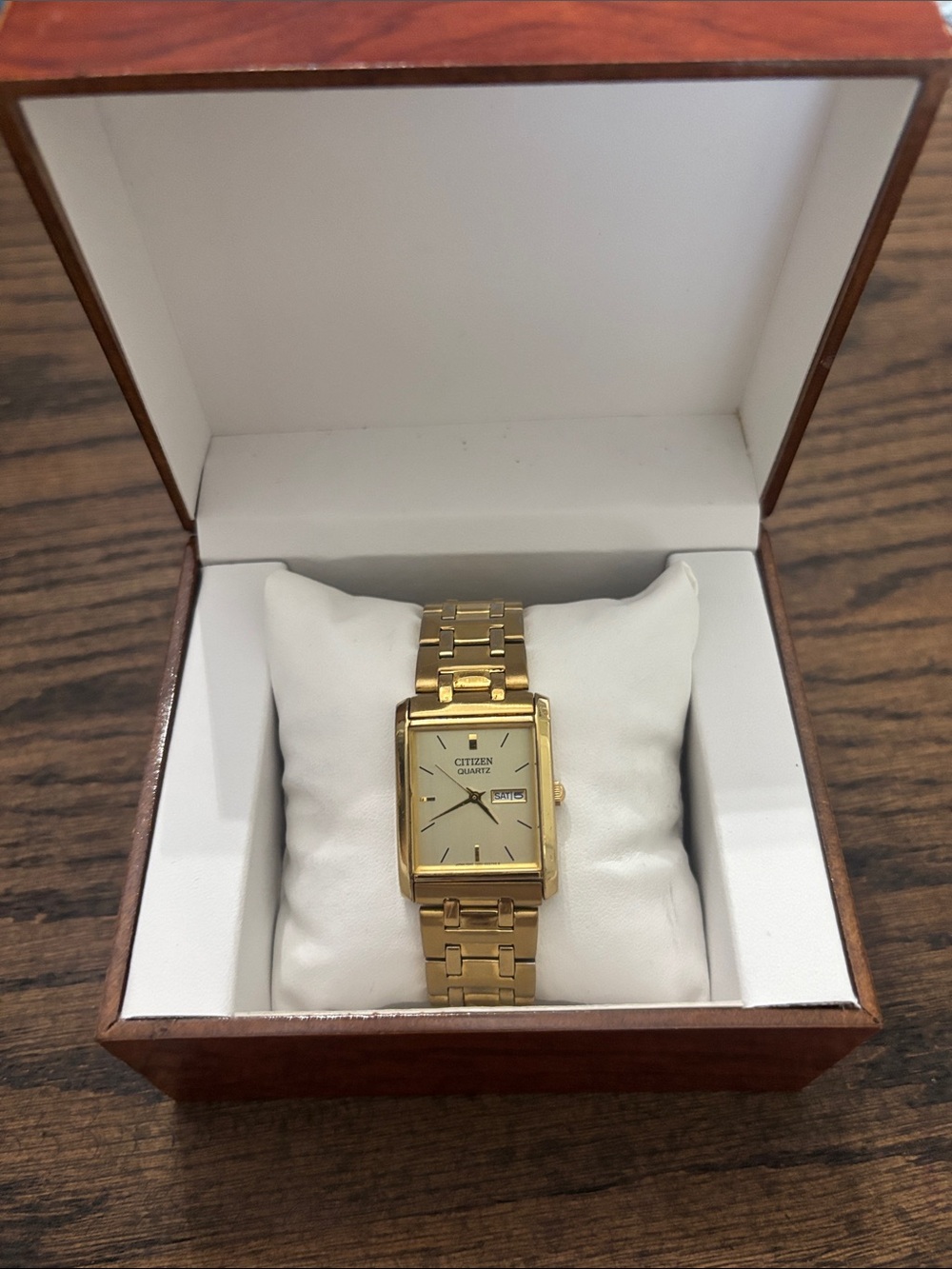 Citizen Day/Date Gold-Tone Tank Watch